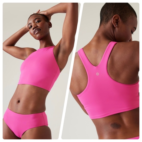💗 Athleta Conscious Crop Bikini Top A-C // Salvia Pink - Picture 1 of 9